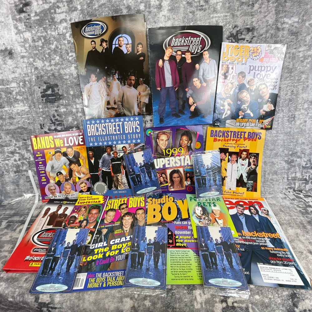 Vtg Backstreet Boys OS Magazine Folder Lot 90s Y2K Pop Star Memorabilia
